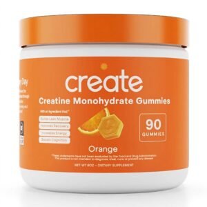 Create - Creatine Monohydrate Gummies for Men & Women – Orange Flavor, 90 Count